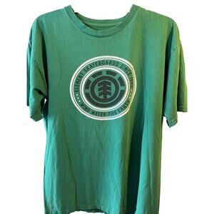Element Skateboarding Vintage Men’s L Green Short Sleeve Cotton T-shirt